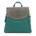 Aqua Blue - Front - Eastern Counties Leather Petra Snake Print Leather Backpack