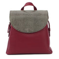 Cranberry - Front - Eastern Counties Leather Petra Snake Print Leather Backpack