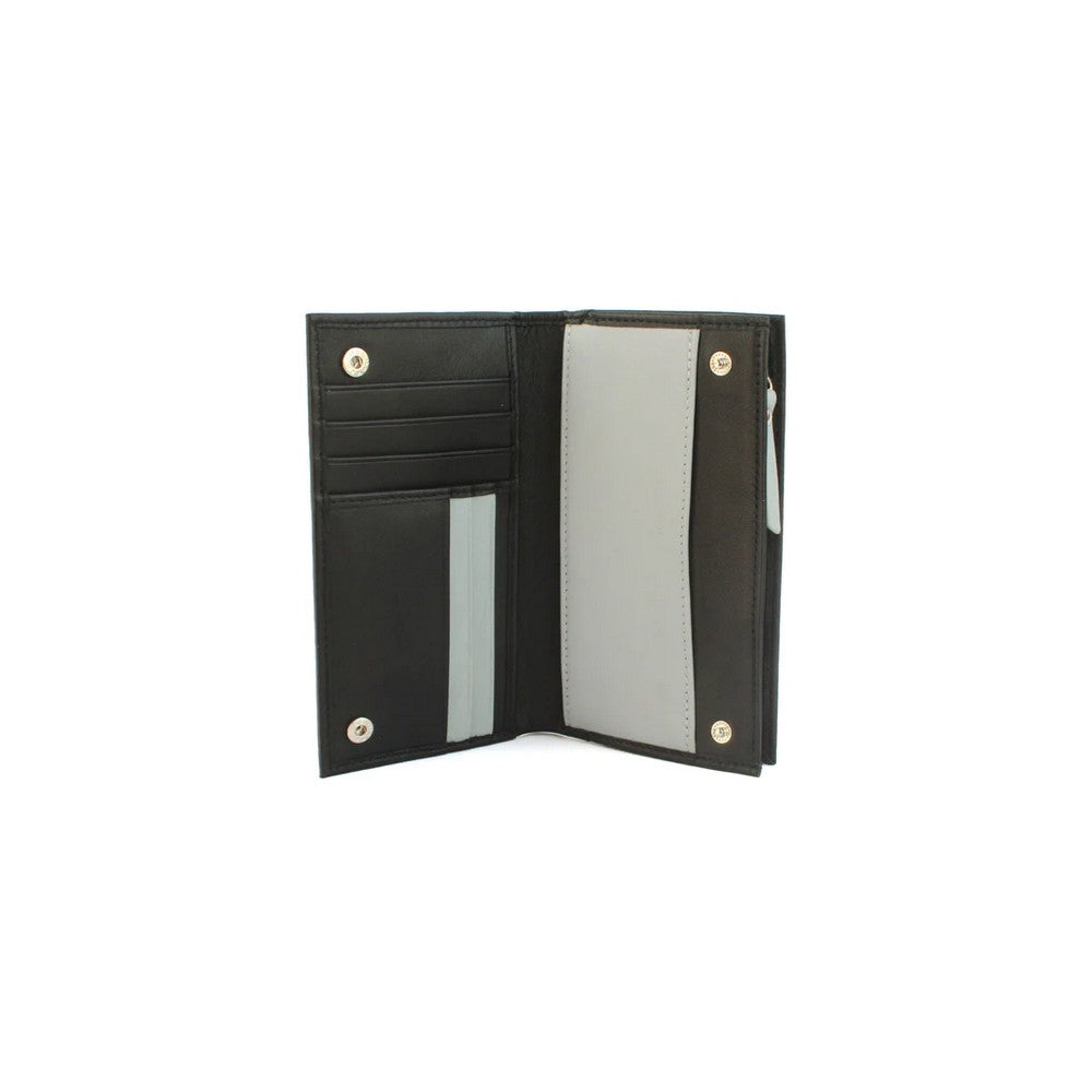 Black-Grey - Lifestyle - Eastern Counties Leather Womens-Ladies Rosemary Contrast Leather Purse