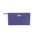 Violet-Grey - Front - Eastern Counties Leather Womens-Ladies Rosemary Contrast Leather Purse