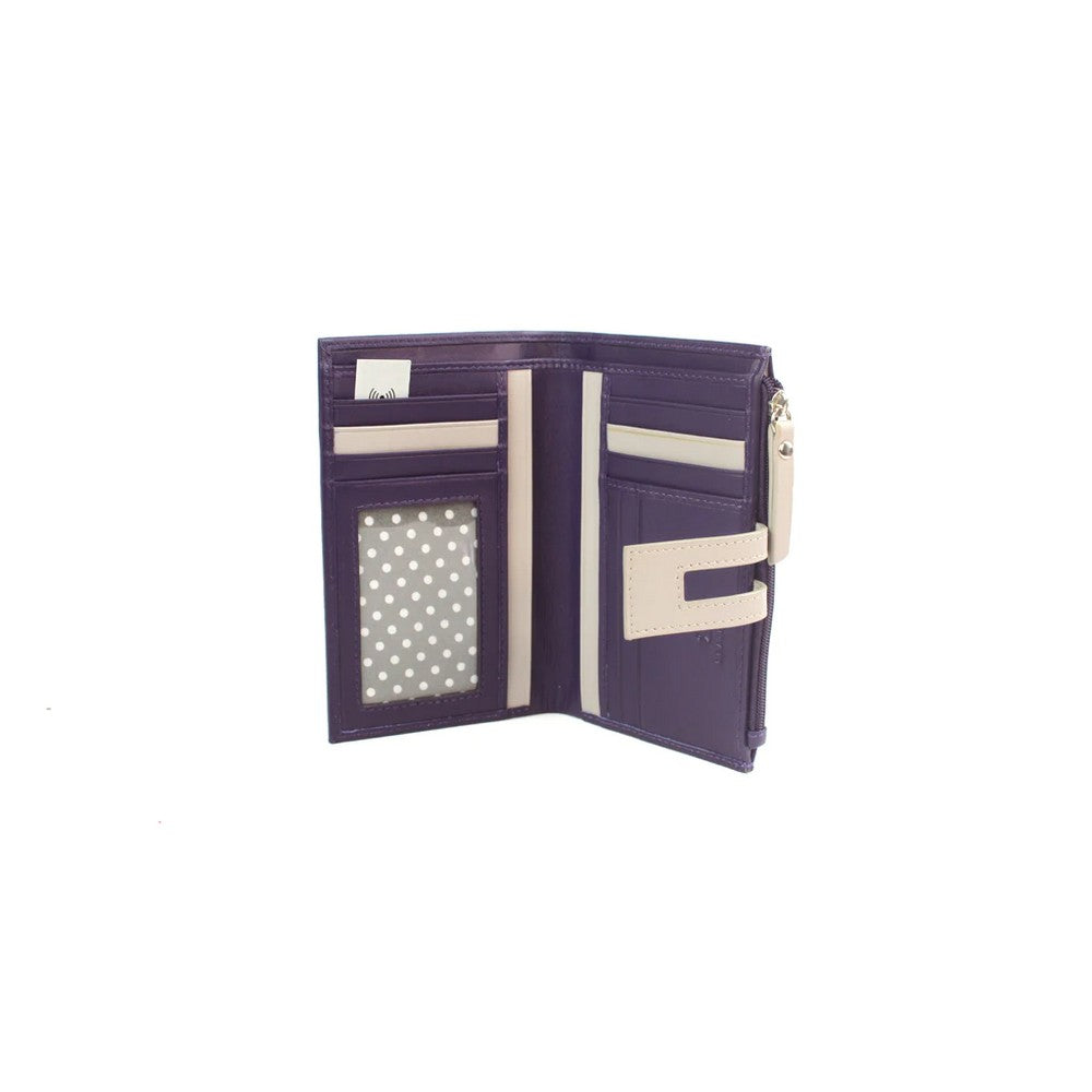 Purple-Ivory - Side - Eastern Counties Leather Rebecca Contrast Purse