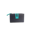 Navy-Turquoise - Front - Eastern Counties Leather Rebecca Contrast Purse