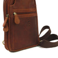 Tan - Side - Eastern Counties Leather Joey Distressed Leather Crossbody Bag