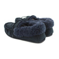 Navy - Side - Eastern Counties Leather Womens-Ladies Willow Suede Moccasins
