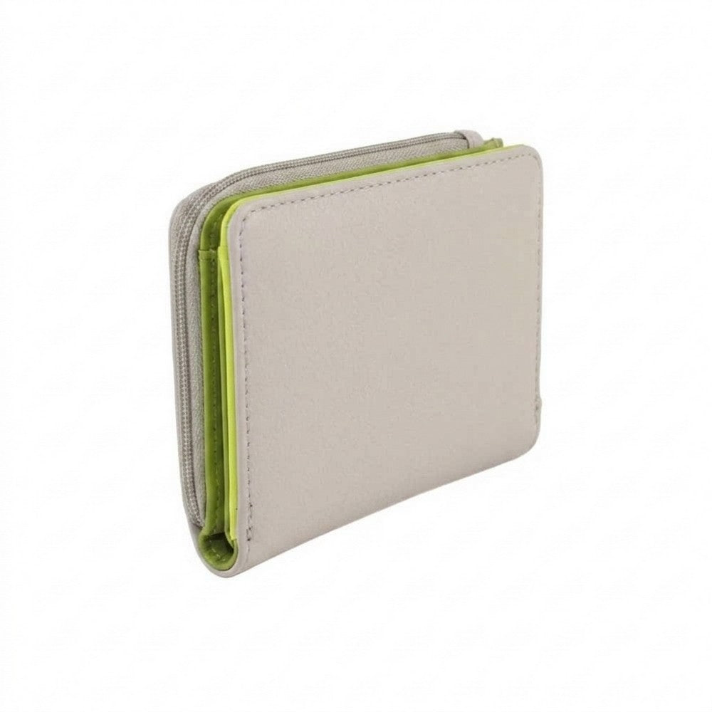 Ivory-Olive - Back - Eastern Counties Leather Kiri Leather Purse