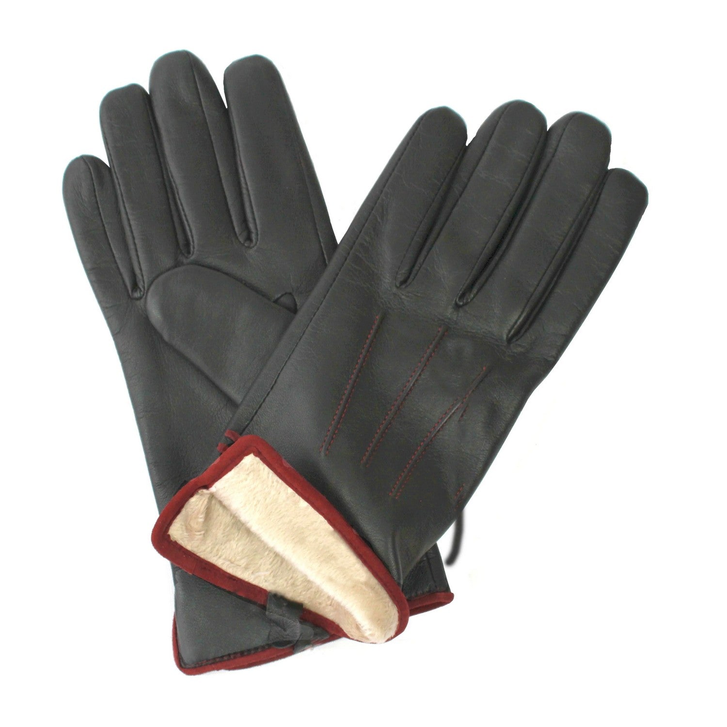 Brown-Burgundy - Back - Eastern Counties Leather Mens Charles Leather Gloves