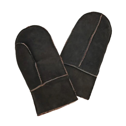 Dark - Front - Eastern Counties Leather Womens-Ladies Sheepskin Split Seam Mittens