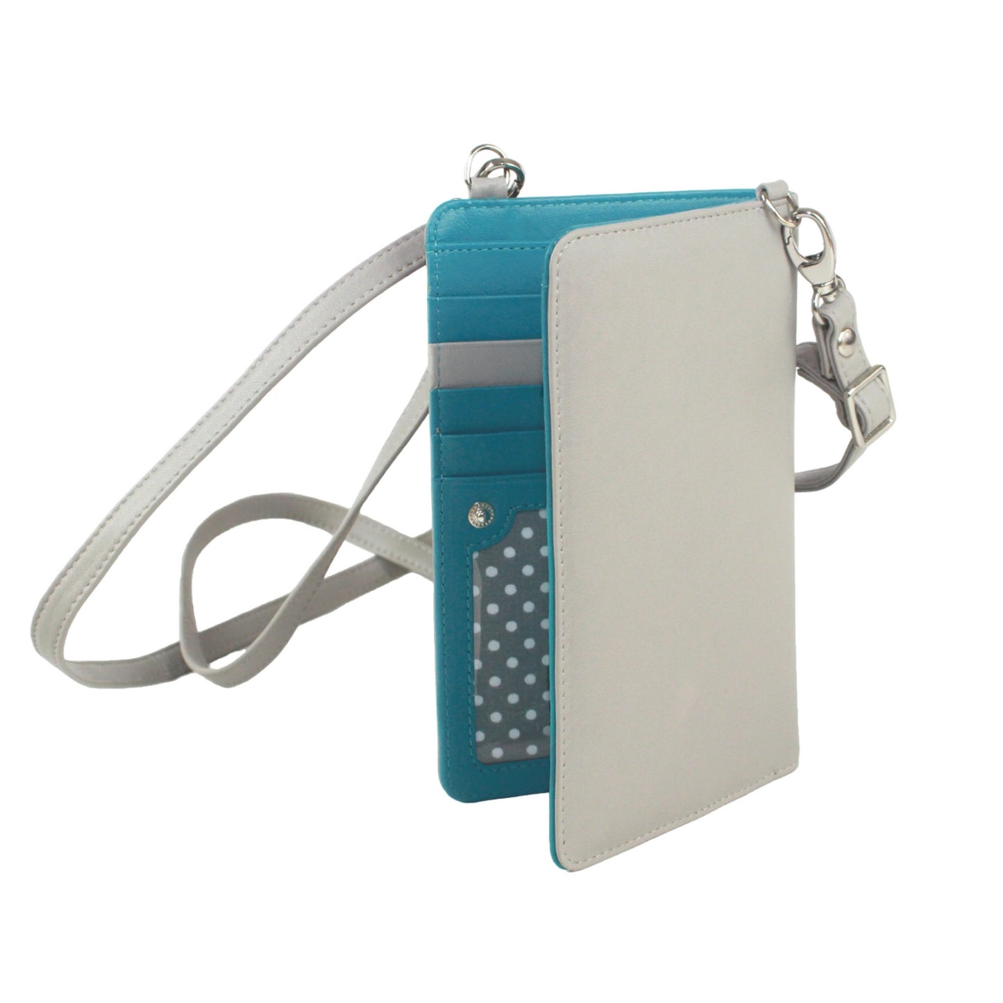 Grey-Turquoise - Front - Eastern Counties Leather Ada Leather Handbag