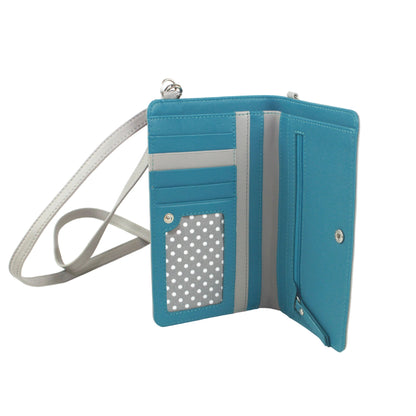 Grey-Turquoise - Back - Eastern Counties Leather Ada Leather Handbag