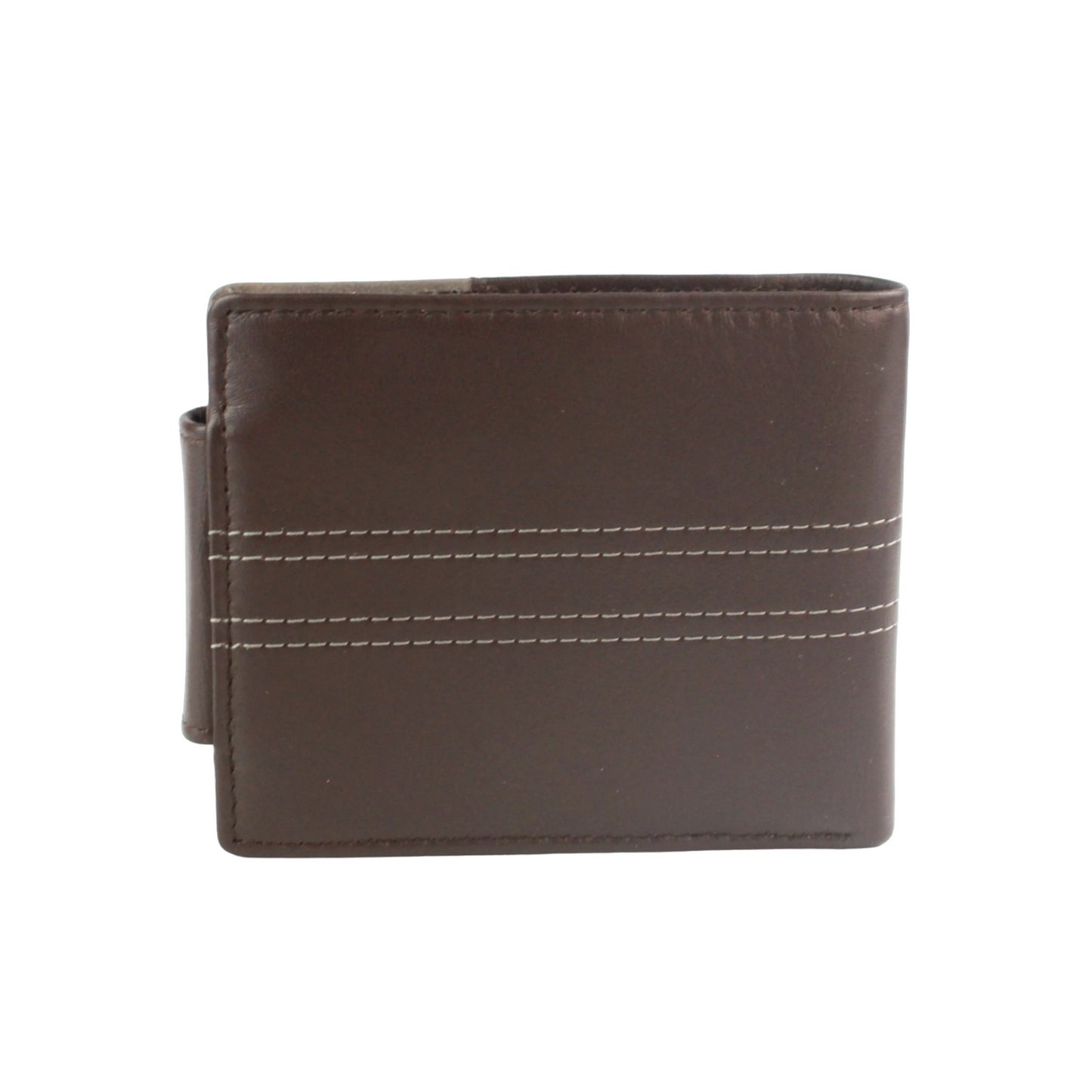 Brown-Taupe - Front - Eastern Counties Leather Scott Contrast Panel Leather Wallet