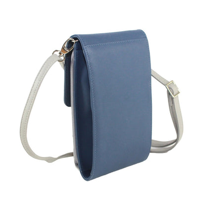Ink Blue-Light Grey - Back - Eastern Counties Leather Eva Leather Handbag