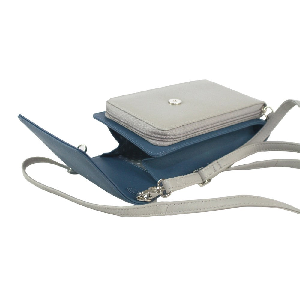 Ink Blue-Light Grey - Lifestyle - Eastern Counties Leather Eva Leather Handbag
