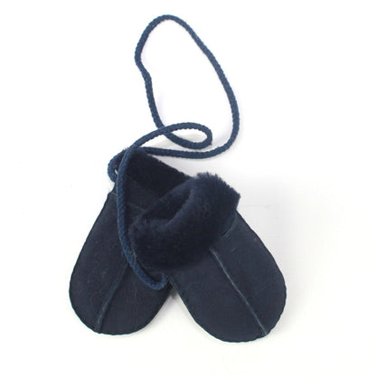 Navy - Front - Eastern Counties Leather Childrens-Kids Puddy Sheepskin Mittens