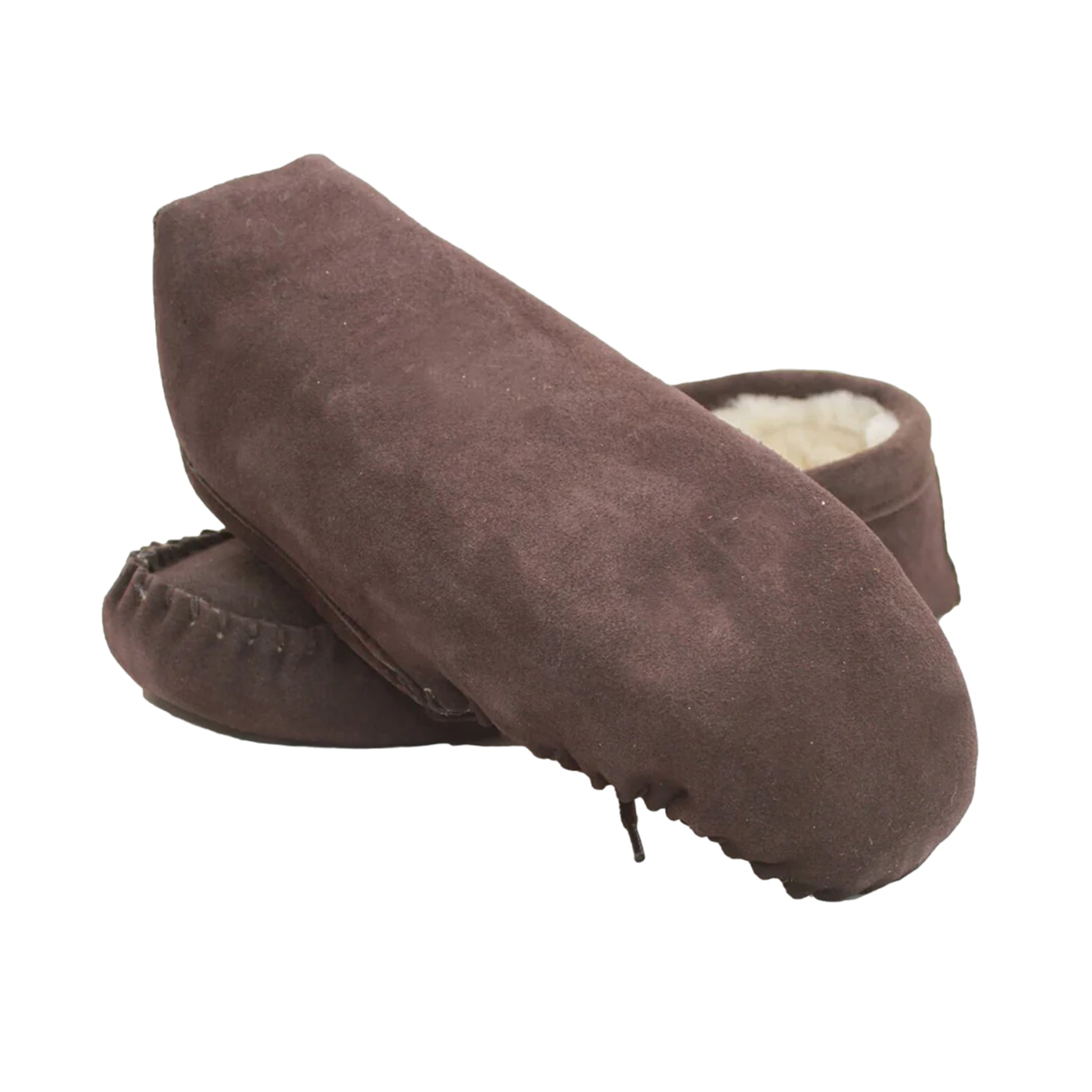 Dark Brown - Back - Eastern Counties Leather Unisex Adult Sheepskin Lined Moccasins