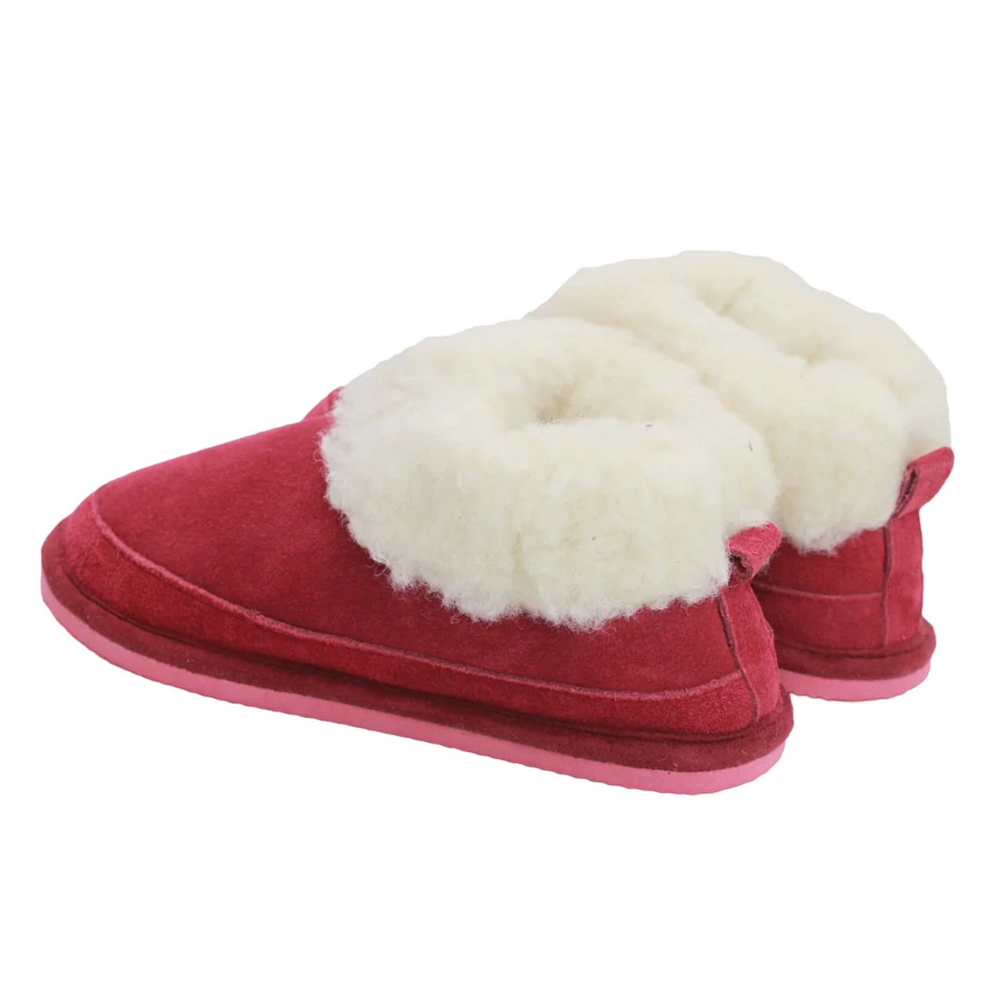 Crimson - Back - Eastern Counties Leather Womens-Ladies Maddie Wool Slipper Boots