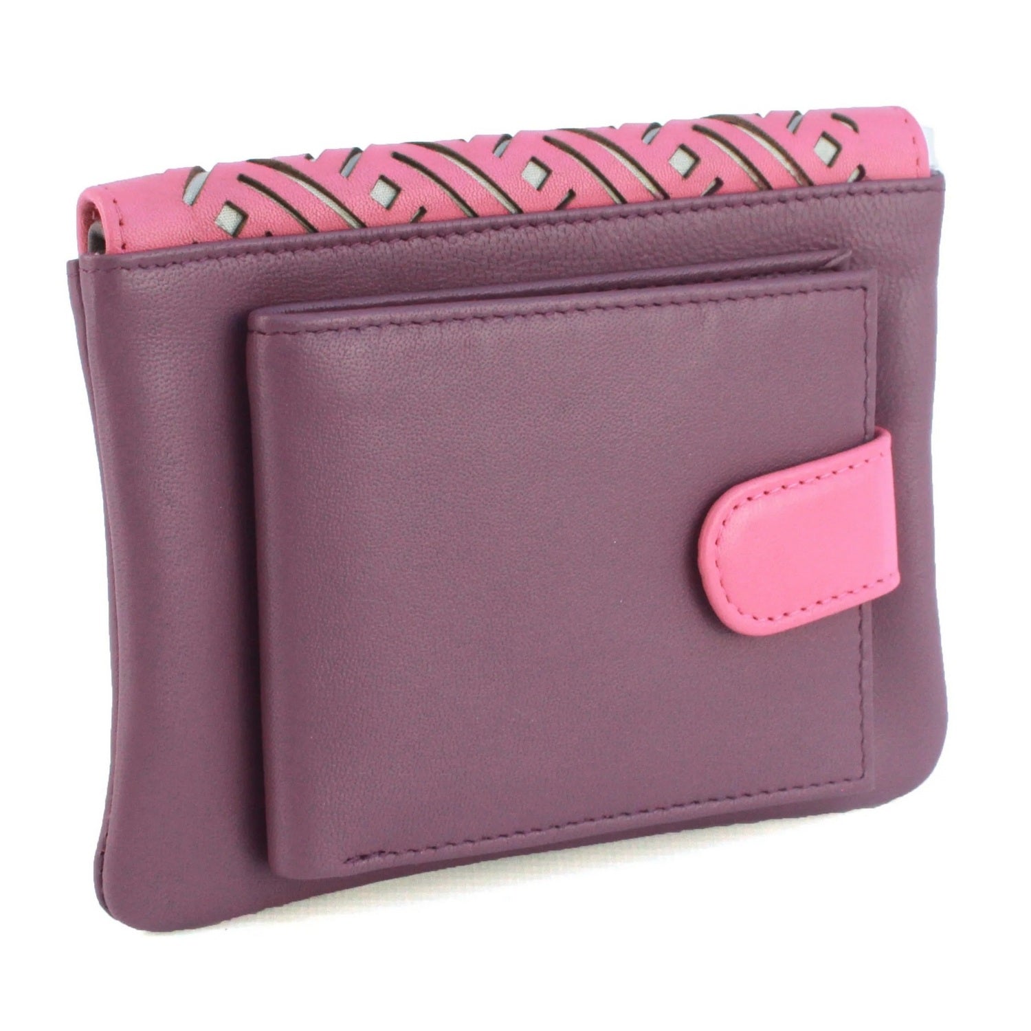 Grape-Rose - Front - Eastern Counties Leather Womens-Ladies Luna Leather Purse