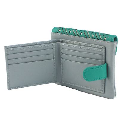 Light Grey-Turquoise - Side - Eastern Counties Leather Womens-Ladies Luna Leather Purse