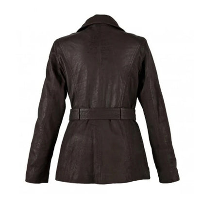 Chocolate - Back - Eastern Counties Leather Womens-Ladies Classic Leather Jacket