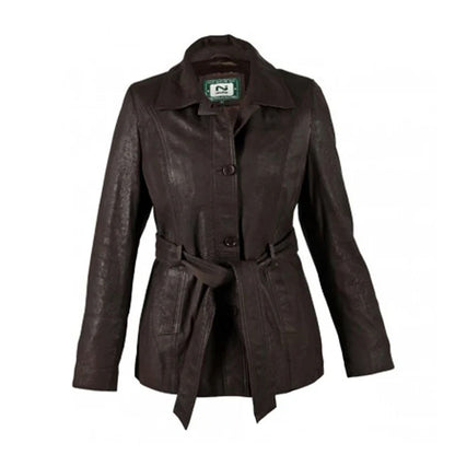 Chocolate - Front - Eastern Counties Leather Womens-Ladies Classic Leather Jacket