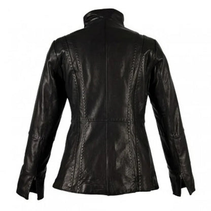 Black - Back - Eastern Counties Leather Womens-Ladies Leather Jacket