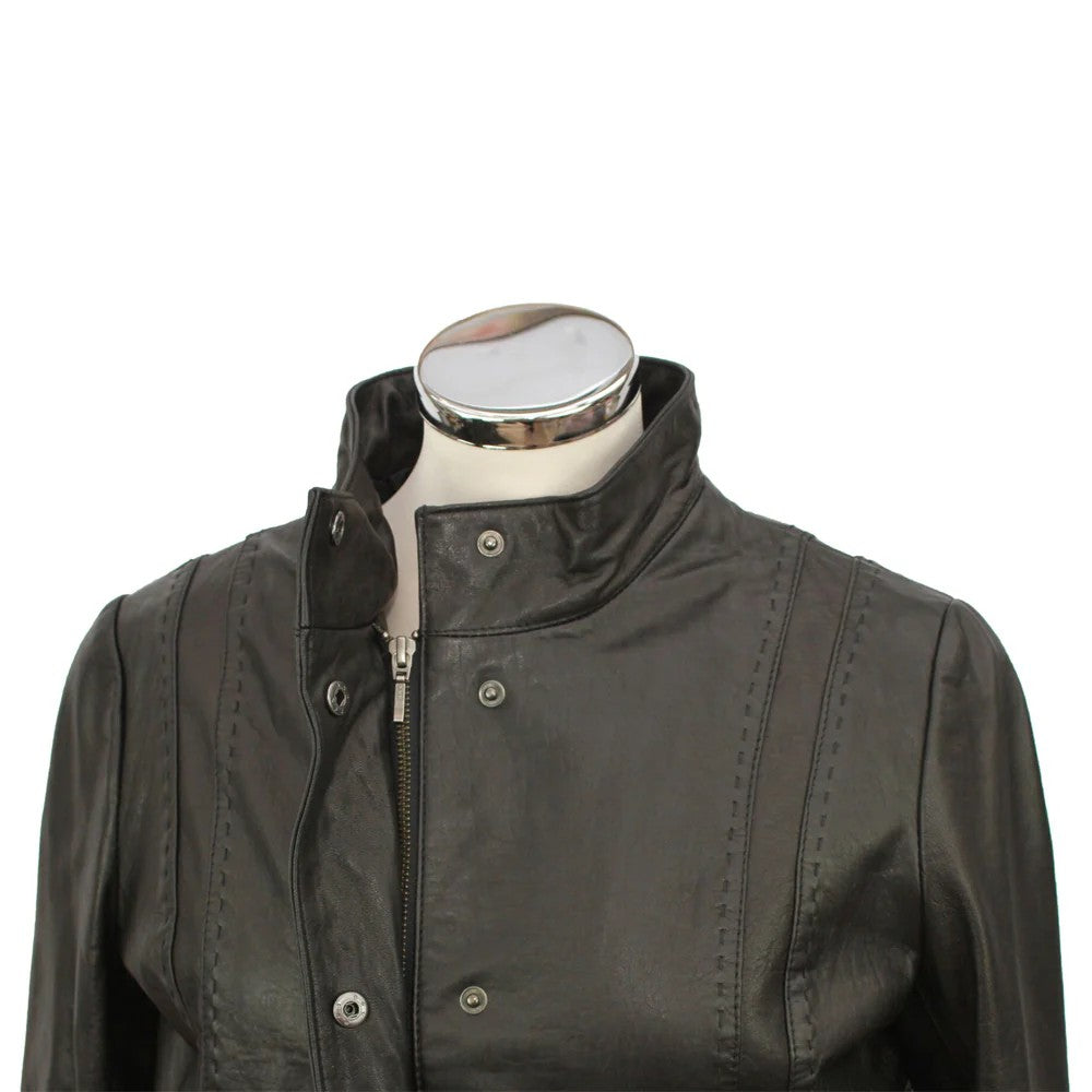 Black - Side - Eastern Counties Leather Womens-Ladies Leather Jacket