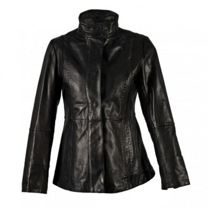 Black - Front - Eastern Counties Leather Womens-Ladies Leather Jacket