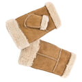 Tan - Back - Eastern Counties Leather Womens-Ladies Glitten Sheepskin Mittens