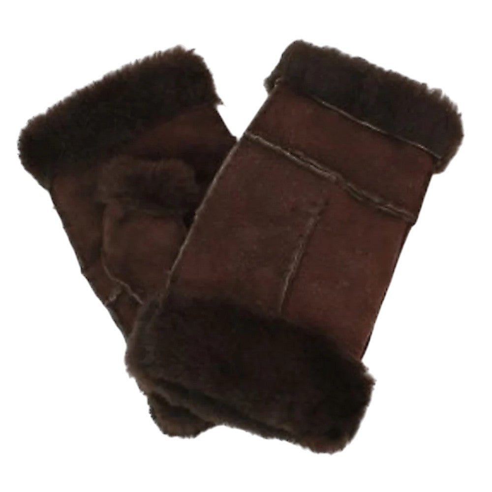 Black - Front - Eastern Counties Leather Womens-Ladies Glitten Sheepskin Mittens