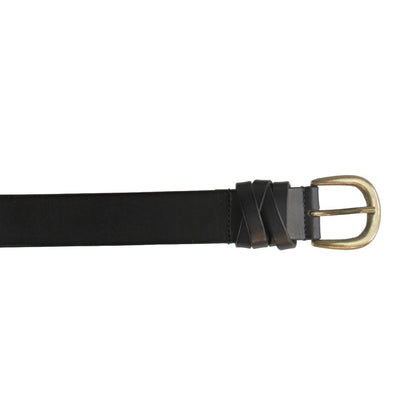 Black - Front - Eastern Counties Leather Womens-Ladies Lisa Plain Leather Waist Belt