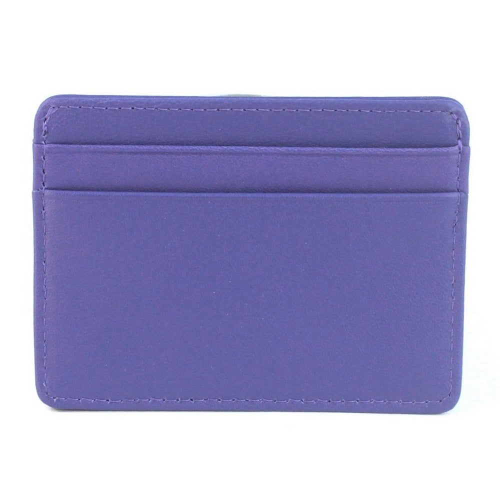 Violet - Front - Eastern Counties Leather Rossa Leather Card Holder (Pack of 3)