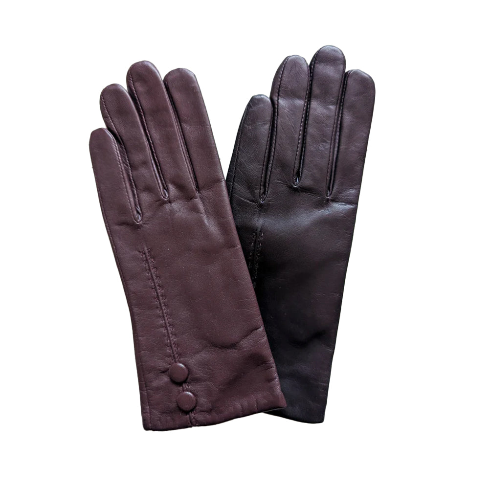 Burgundy - Front - Eastern Counties Leather Womens-Ladies Hattie Leather Winter Gloves