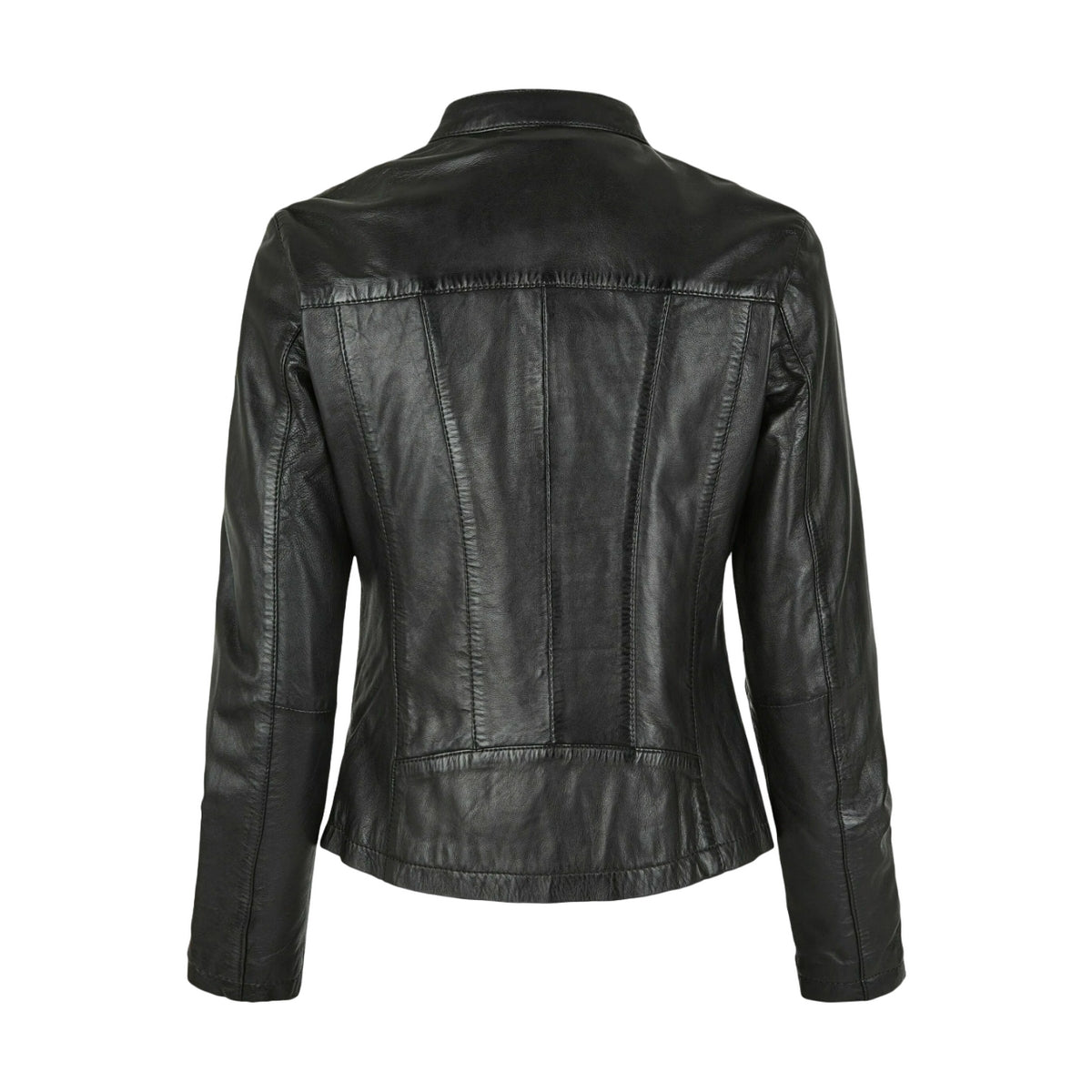 Black - Back - Eastern Counties Leather Womens-Ladies Standing Collar Jacket