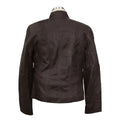 Brown - Back - Eastern Counties Leather Womens-Ladies Standing Collar Jacket
