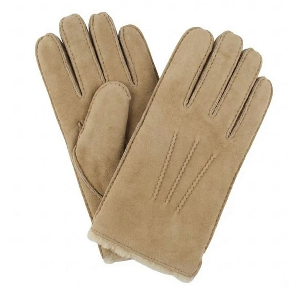 Beige - Front - Eastern Counties Leather Mens MSG-SP Sheepskin 3 Point Stitch Gloves