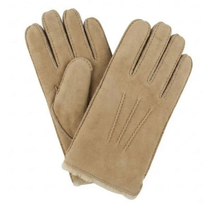 Beige - Front - Eastern Counties Leather Mens MSG-SP Sheepskin 3 Point Stitch Gloves