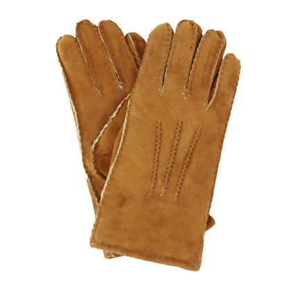 Tan - Front - Eastern Counties Leather Womens-Ladies LSG-SP Stitch Detail Sheepskin Gloves