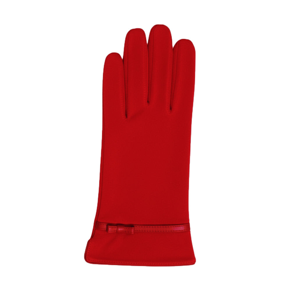 Cherry - Front - Eastern Counties Leather Womens-Ladies Suede Bow Gloves