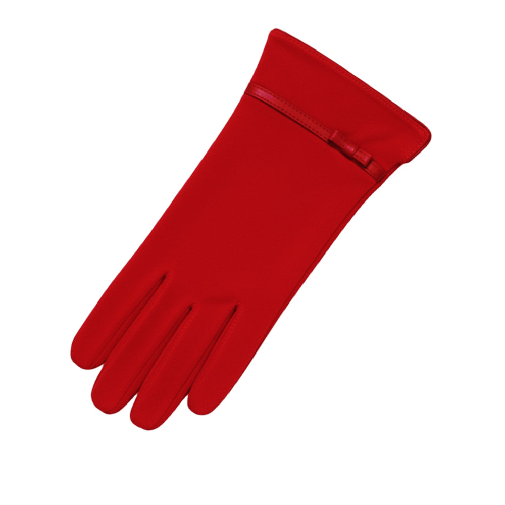Cherry - Back - Eastern Counties Leather Womens-Ladies Suede Bow Gloves