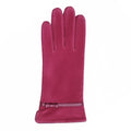 Fuchsia - Front - Eastern Counties Leather Womens-Ladies Suede Bow Gloves
