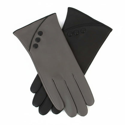 Grey-Black - Front - Eastern Counties Leather Womens-Ladies Caroline Leather Gloves