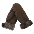 Brown - Front - Eastern Counties Leather Womens-Ladies Side Panels Sheepskin Mittens