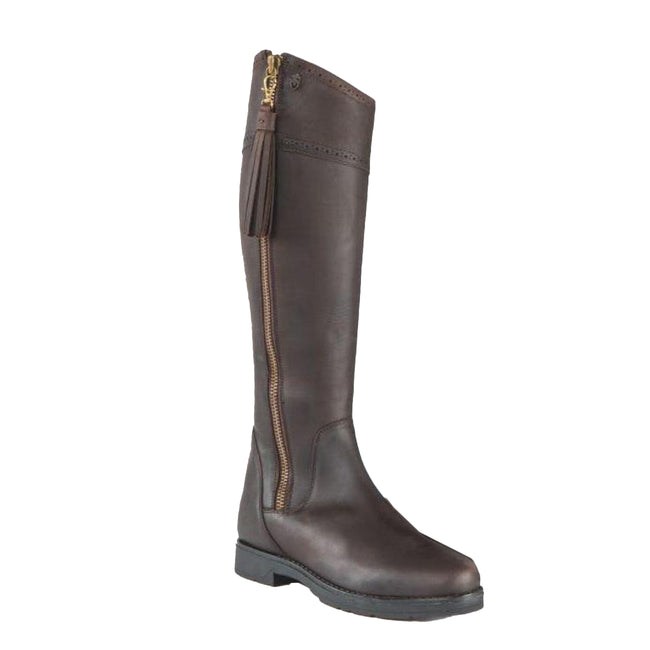 Chocolate Brown - Front - Moretta Womens-Ladies Alessandra Leather Country Boots