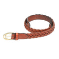 Tan - Front - Aubrion Womens-Ladies Braided Leather Waist Belt