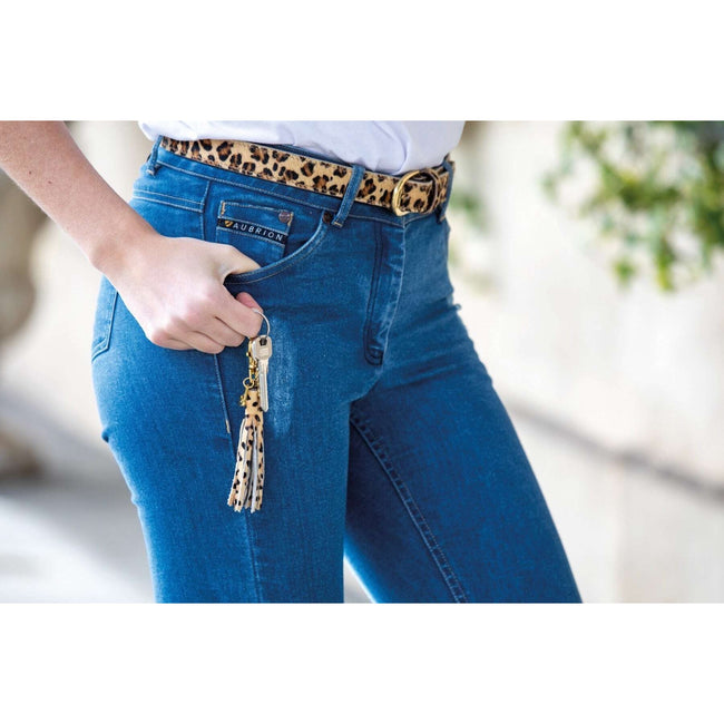 Aubrion Leopard Print Cow Hair Leather Waist Belt Discounts on great Brands