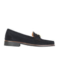 Navy - Back - Moretta Womens-Ladies Rosa Suede Loafers