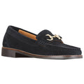 Navy - Front - Moretta Womens-Ladies Rosa Suede Loafers