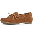 Tan - Back - Moretta Womens-Ladies Sofia Suede Moccasins