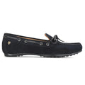 Navy - Front - Moretta Womens-Ladies Sofia Suede Moccasins
