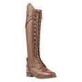 Tan - Front - Moretta Womens-Ladies Maddalena Leather Long Riding Boots