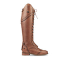Tan - Back - Moretta Womens-Ladies Maddalena Leather Long Riding Boots